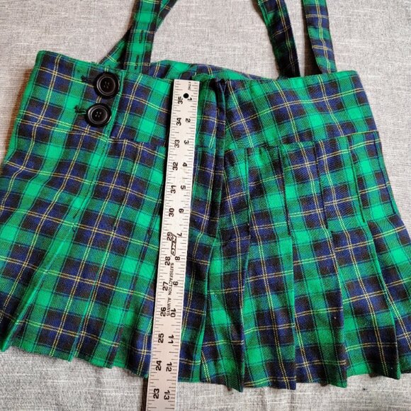 Divided by H&M Skirt Womens Medium Tartan Plaid Pleated Harry Potter Slytherin - Picture 2 of 9